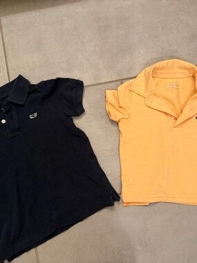 Vineyard Vines polo bundle 2T Sankaty Stripe Orange (drifit) & 3T Navy Cotton